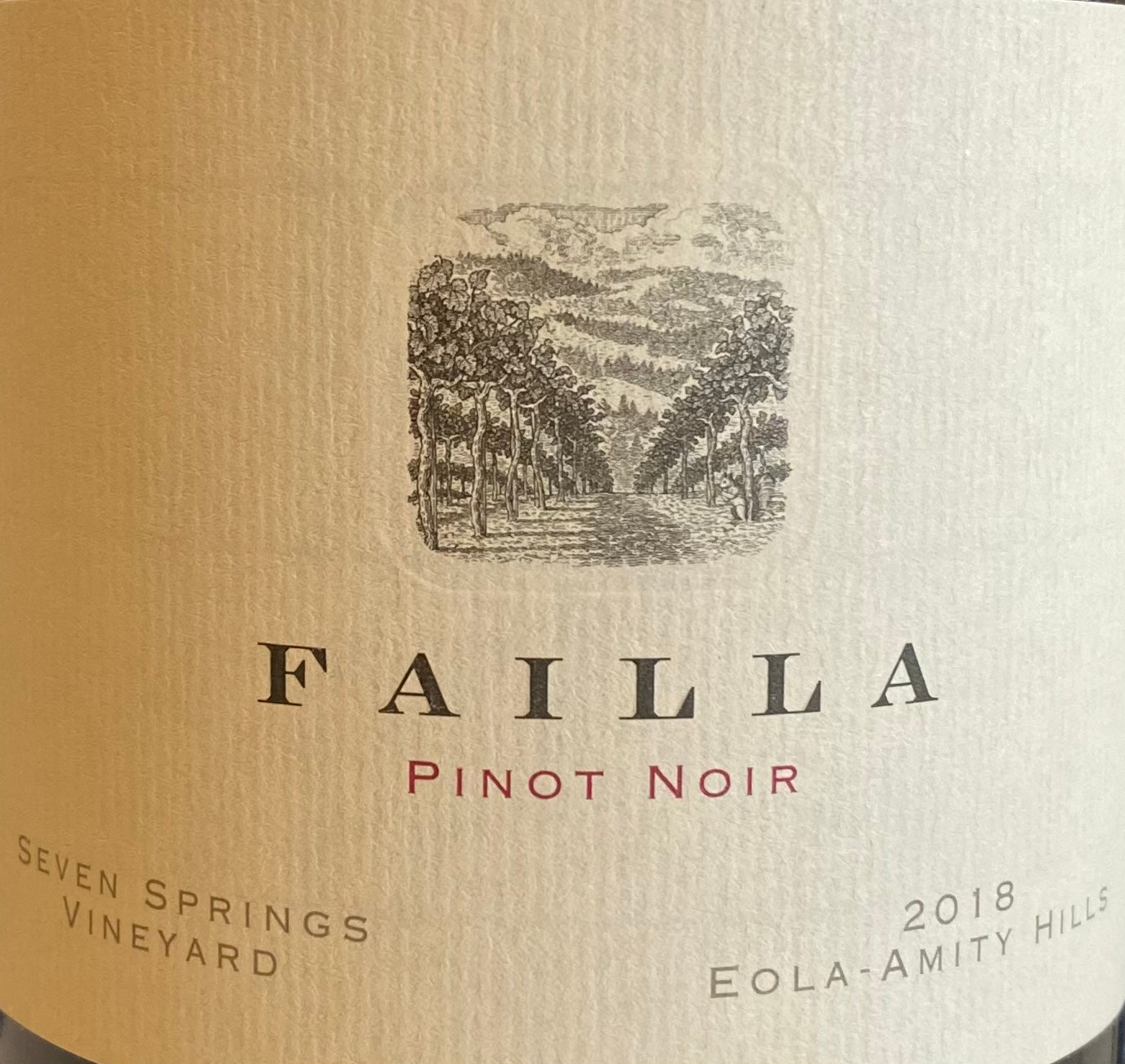 2018 Failla Pinot Noir from Seven Springs Vineyard in Eola - Amity Hills