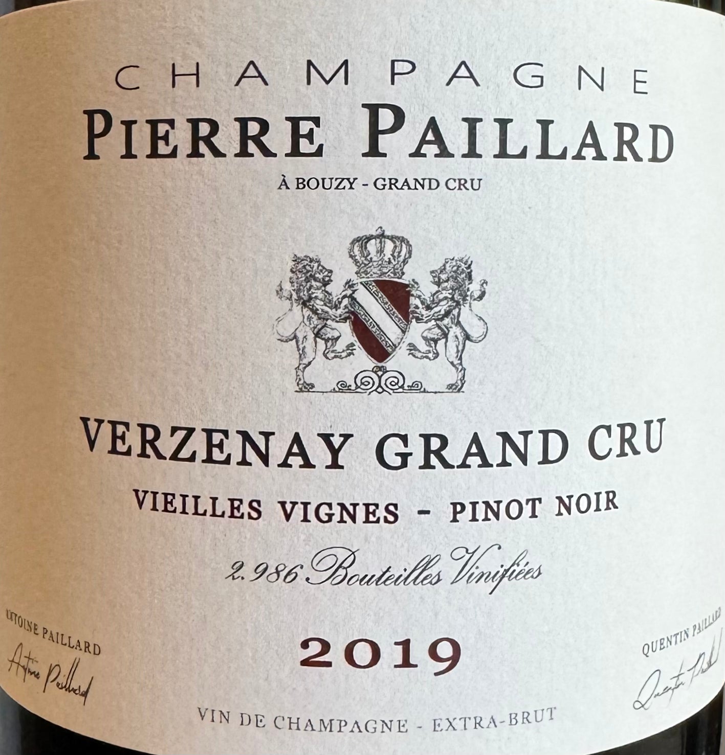 2019 Pierre Paillard Vintage Sparkling Wine 'Vielles Vignes' - Verzenay Grand Cru, 100% Pinot Noir