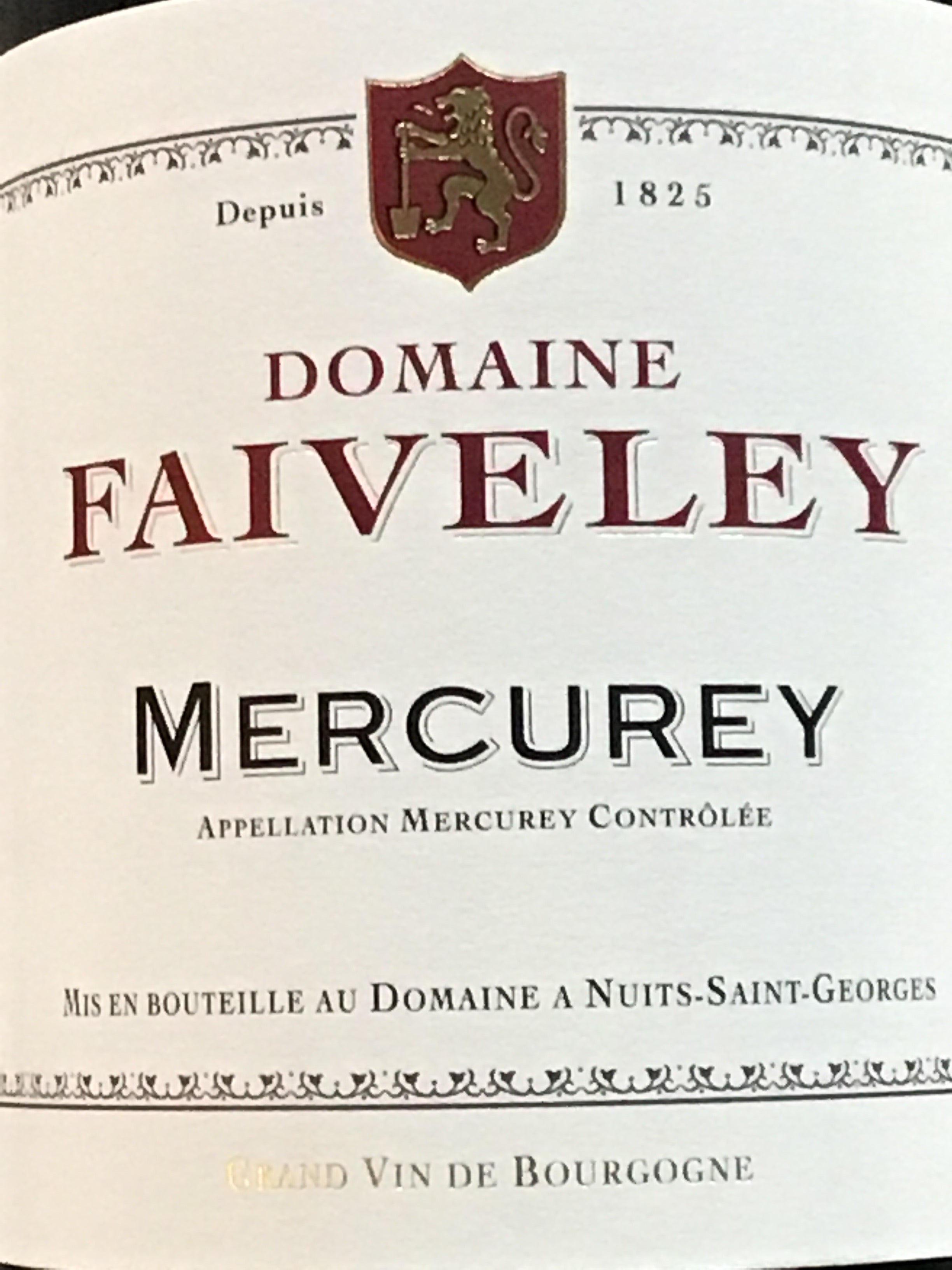 Domaine Faiveley Premium Red Wine - Pinot Noir from Mercurey