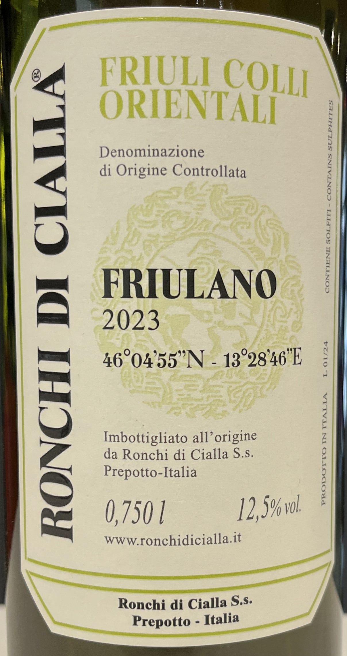 Ronchi di Cialla Italian Friulano Wine - 2023 Vintage
