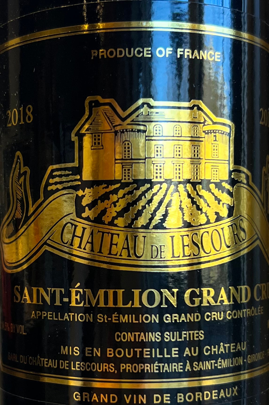 2018 Chateau de Lescours - Premium Saint Emilion Grand Cru Wine