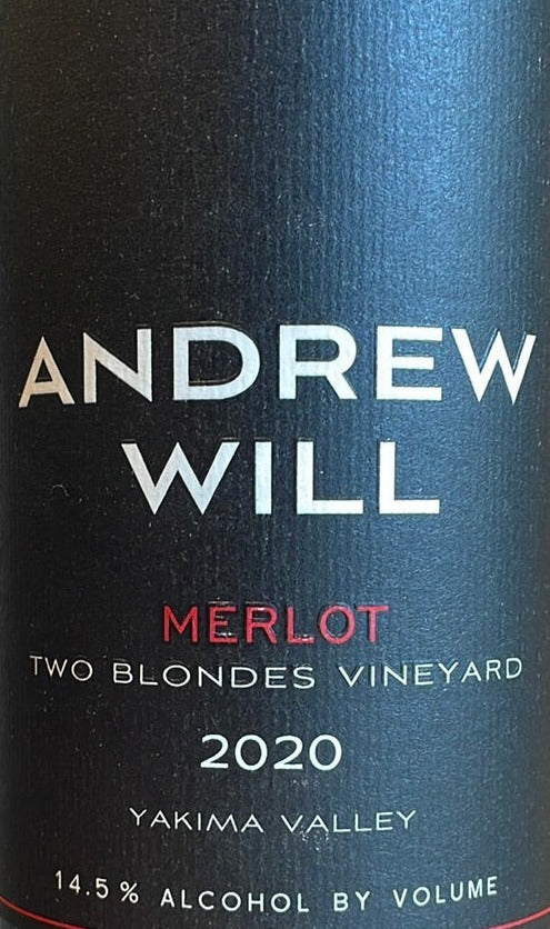 2020 Andrew Will's 'Two Blondes' Bold and Elegant Merlot from Washington