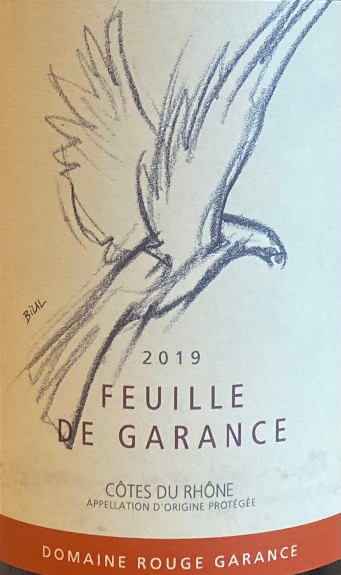 2019 Domaine Rouge Garance 'Feuille de Garance' - Organic Cotes du Rhone Red Wine