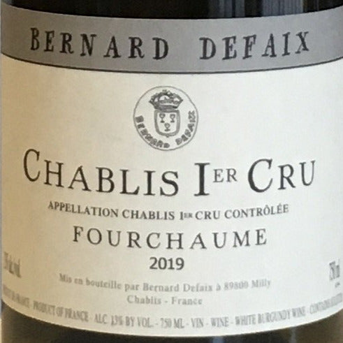 2019 Domaine Bernard Defaix Chablis Premier Cru Fourchaume 100% Chardonnay Wine