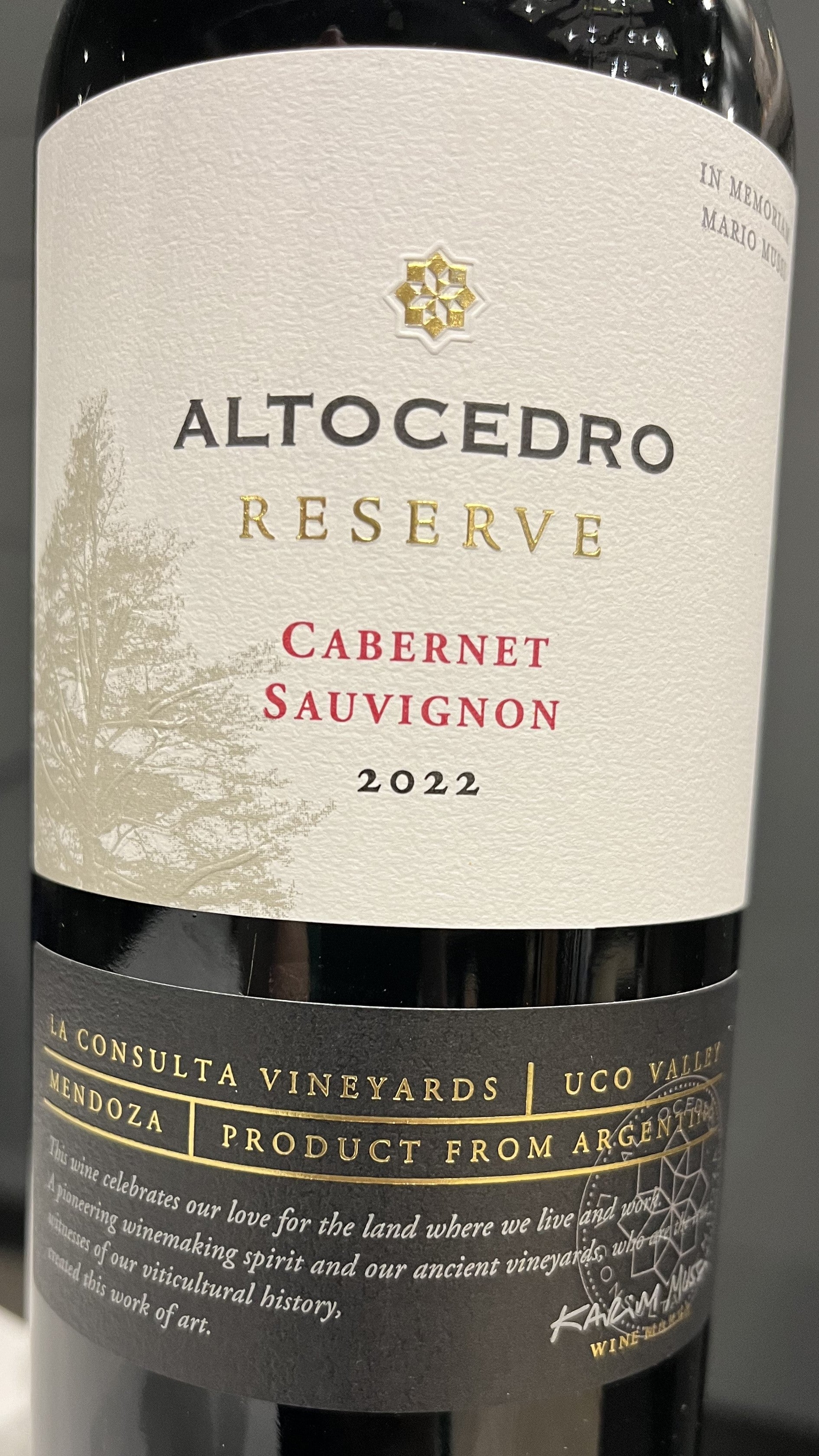 Altocedro 'La Consulta' Premium Argentine Cabernet Sauvignon Red Wine