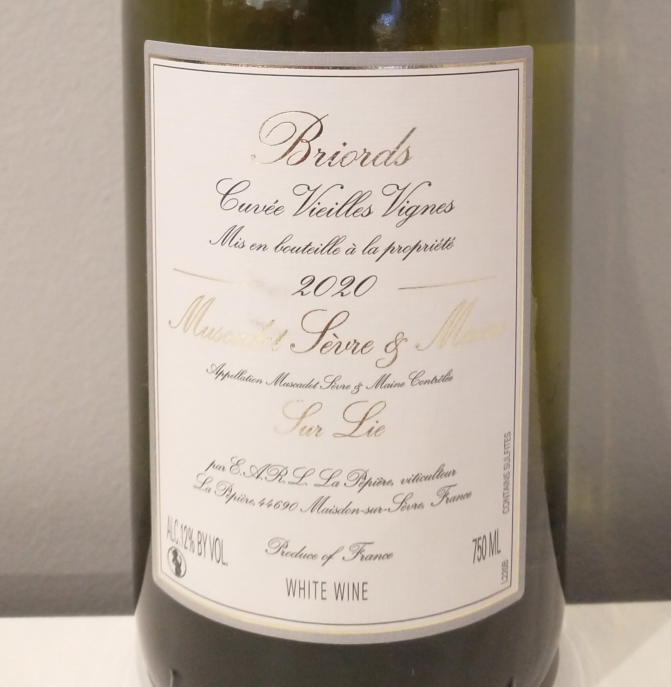 Domaine de la Pepiere 'Briords' Muscadet Sevre et Maine 2020 - Aged on Lees
